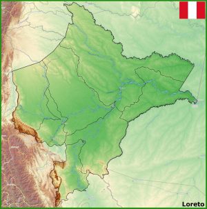 Mapa f&iacute;sico del departamento de Loreto