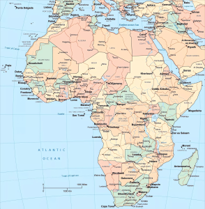 Mapa político de África.