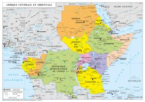 Mapa de África Central y Oriental