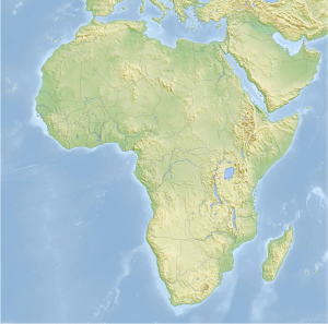 Mapa físico en blanco del África.