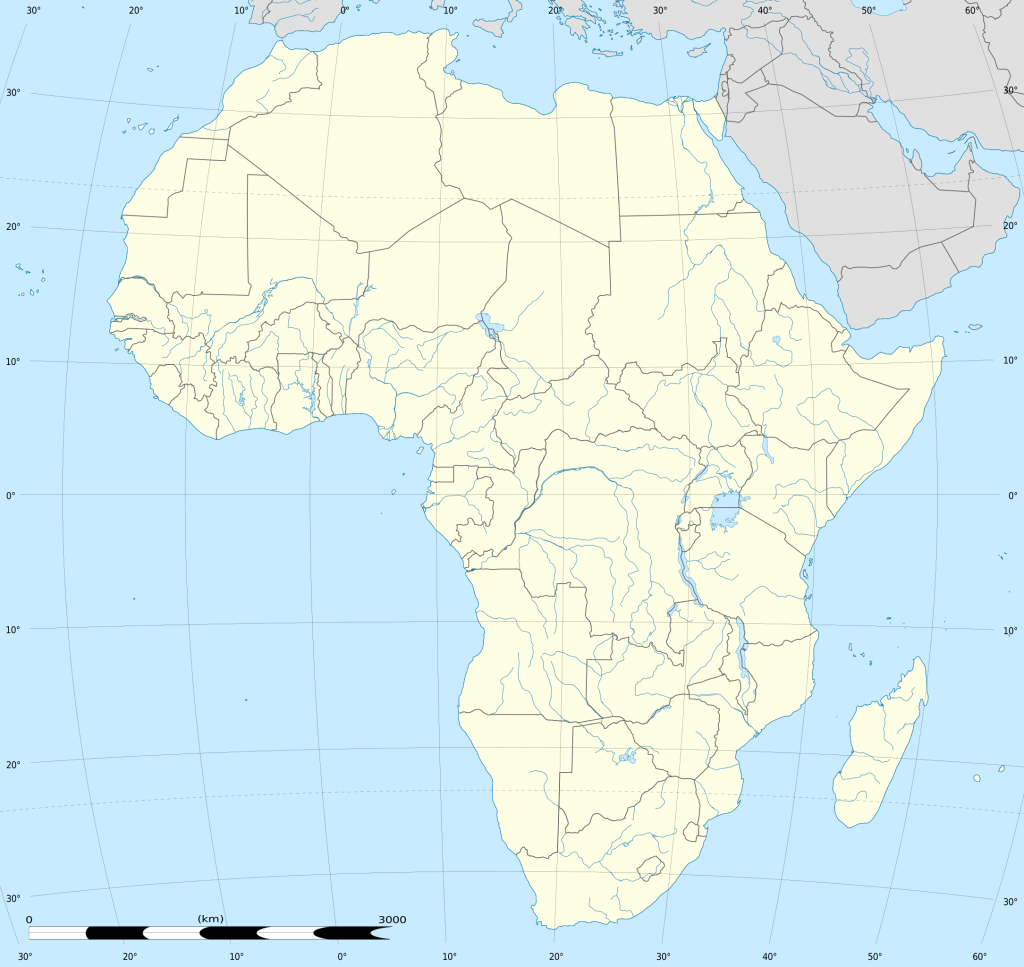 Mapa mudo de África.