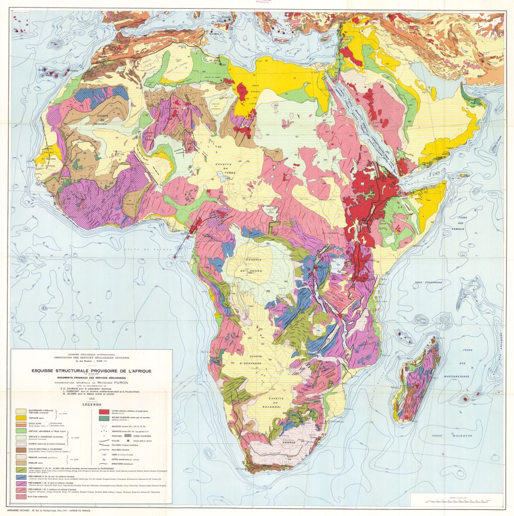 Mapa geológico de África.