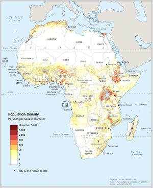 Densidad de población de África