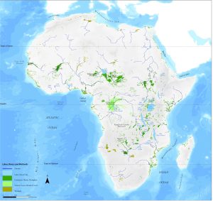 Mapa de los humedales africanos