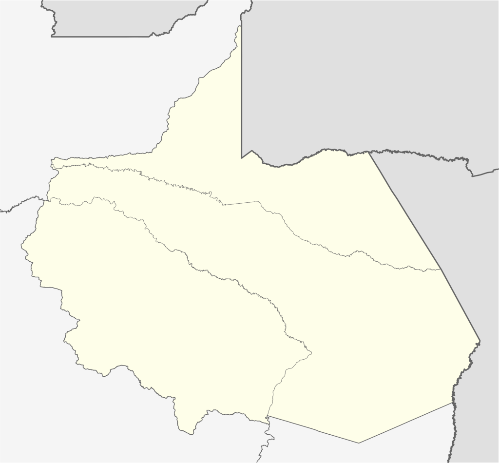 Mapa mudo del departamento de Madre de Dios.