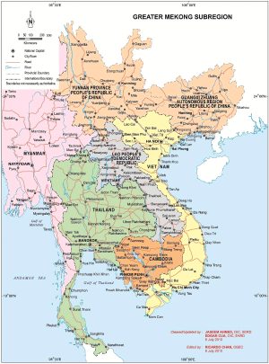 Mapa de la subregión del Gran Mekong