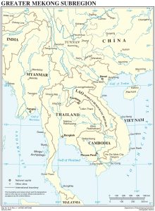 Mapa de la subregión del Gran Mekong que muestra las principales ciudades.