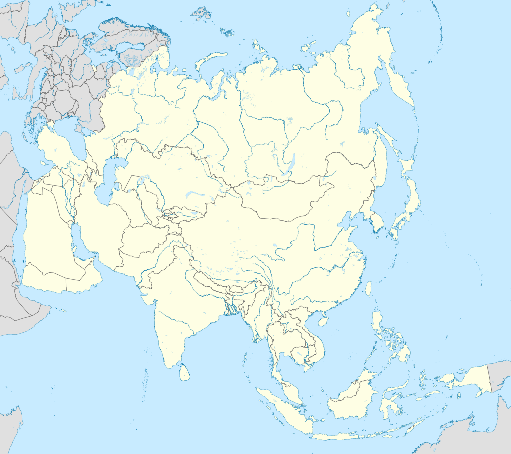 Mapa mudo de Asia.