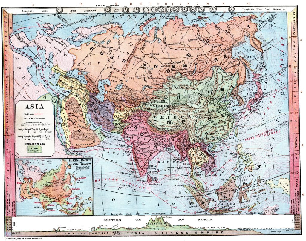 Asia física, política y económica, 1872.