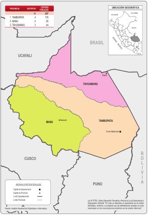 &iquest;Cu&aacute;les son las provincias de Madre de Dios?