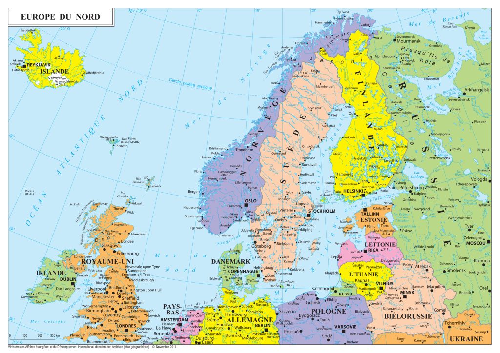 Mapa de Europa Septentrional.