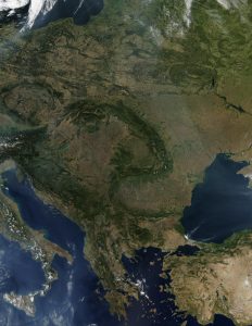 Imagen de satélite de Europa Central y Oriental el 21 de septiembre de 2003.