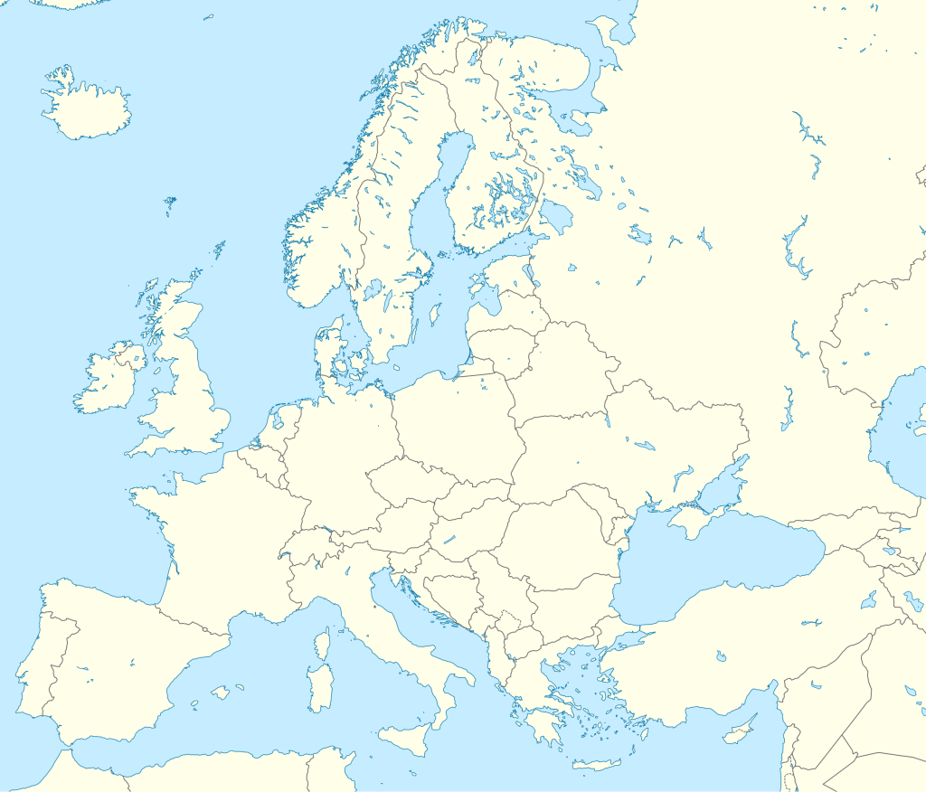 Mapa mudo de Europa.