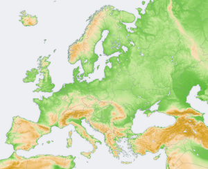 Mapa topográfico en blanco de Asia.