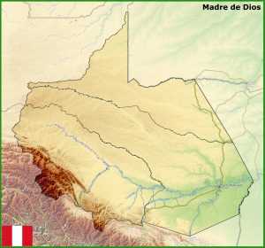 Mapa f&iacute;sico del departamento de Madre de Dios