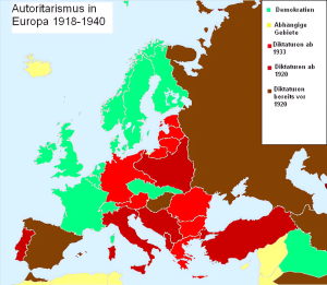 El autoritarismo en Europa de 1918 a 1939.