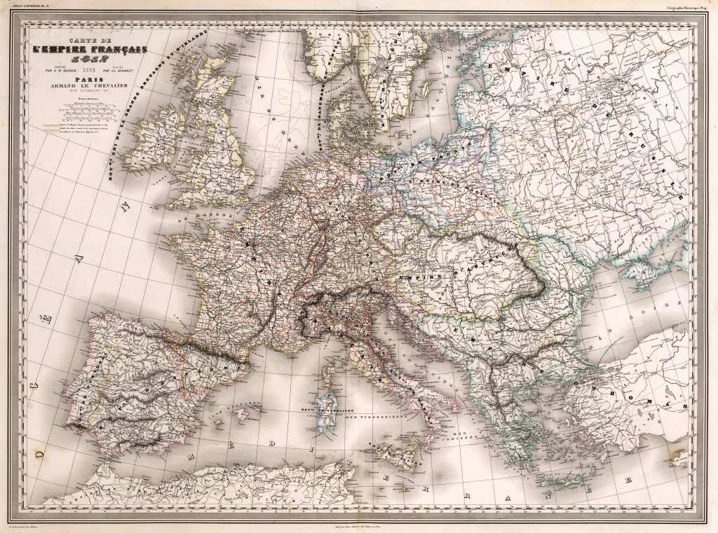 Mapa del Imperio francés en 1812.
