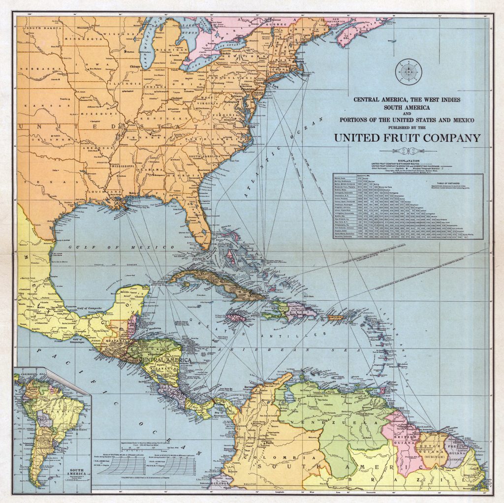 América Central, las Indias Occidentales, América del Sur y partes de los Estados Unidos y México, 1909.