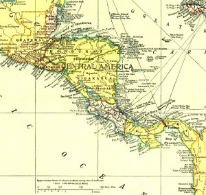 Mapa de Centroamérica de 1909.