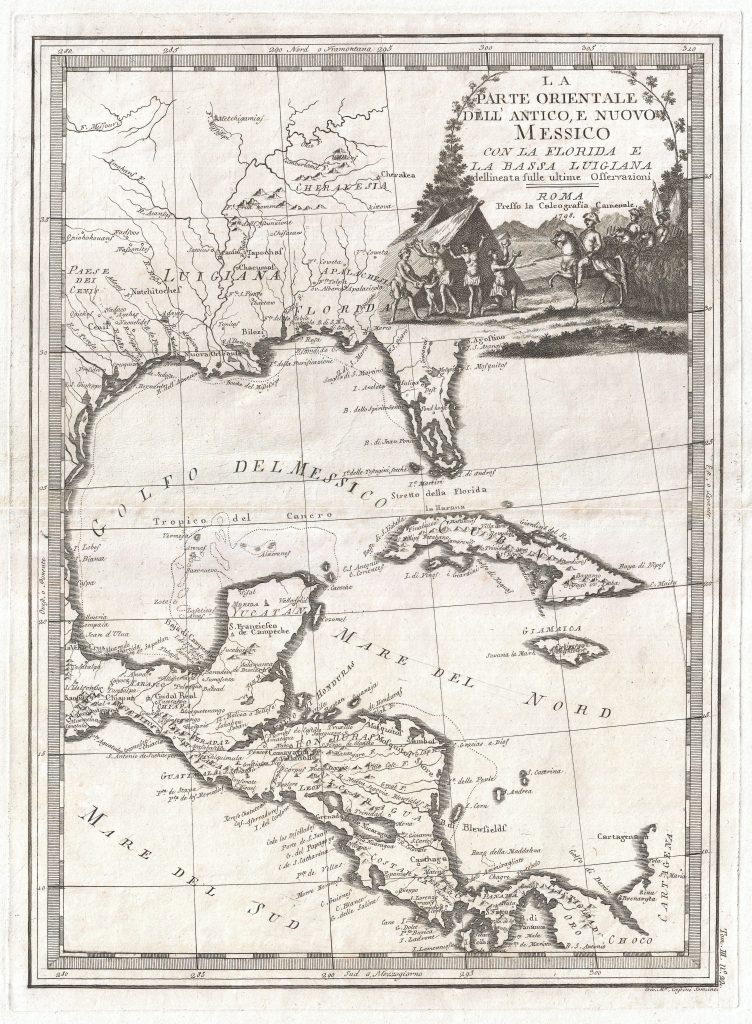 La parte orientale dell'antico e nuovo Messico con la Florida e la Bassa Luigiana.