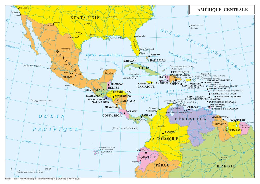 Mapa de América Media.