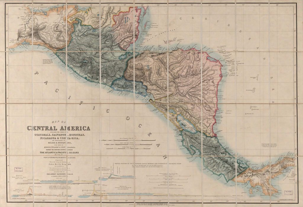 Mapa de América Central de 1850.