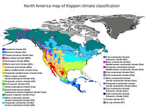 Mapa climático de América del Norte
