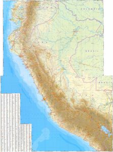 Mapa f&iacute;sico de la Rep&uacute;blica del Per&uacute;.