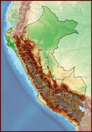 Mapa f&iacute;sico del Per&uacute;