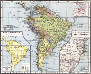 Mapa de América del Sur de 1905.