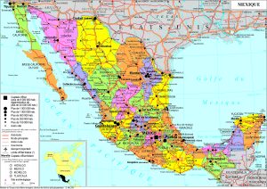 Mapa de la República Mexicana.