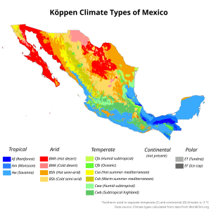 Mapa climático de México