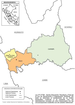 &iquest;Cu&aacute;les son las provincias del departamento de Pasco?