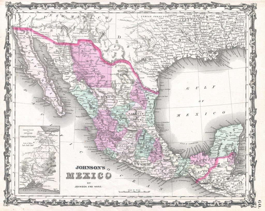 Mapa de México de 1862.