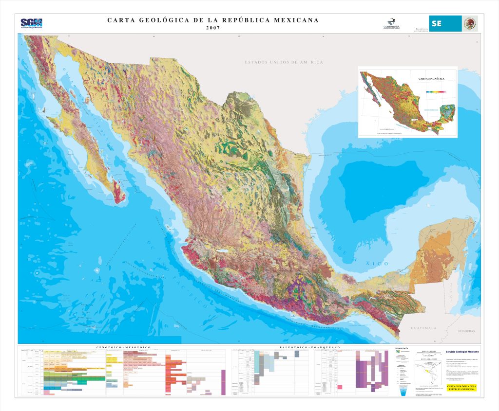 Mapa geológico de México.