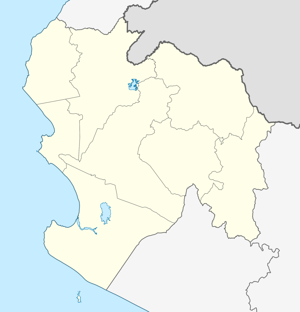 Mapa mudo del departamento de Piura.