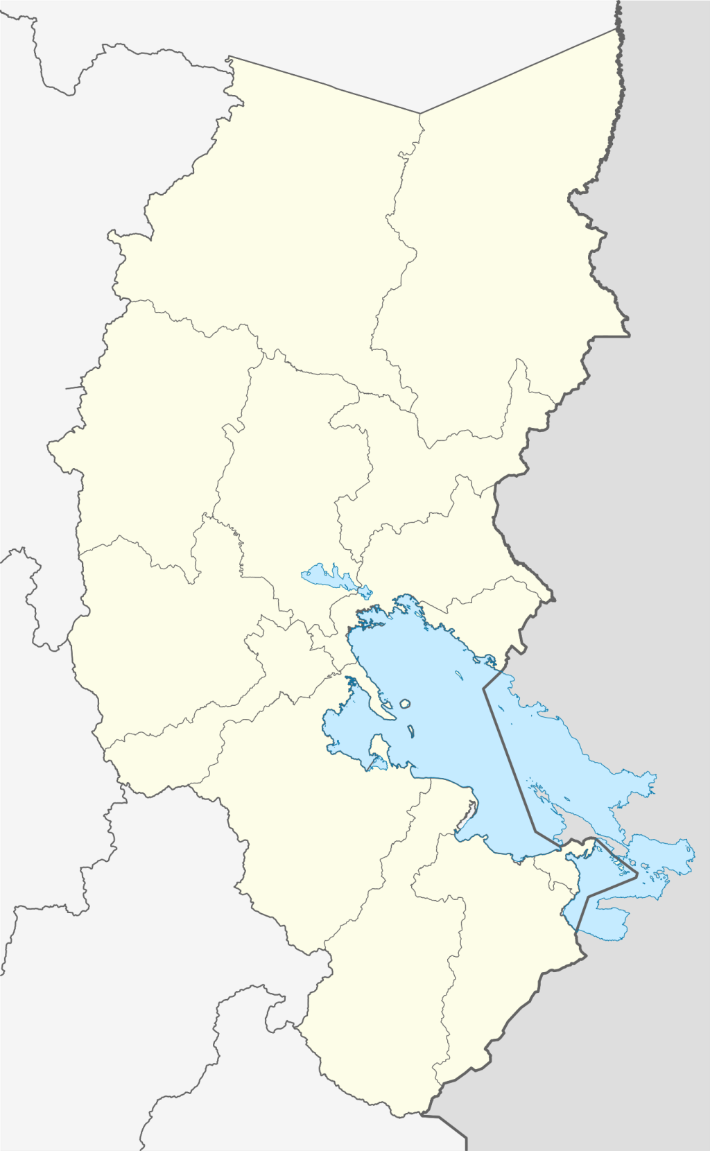 Mapa mudo del departamento de Puno.