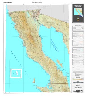 Mapa físico del estado de Baja California