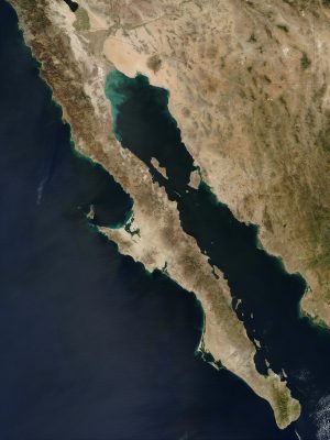 Península de Baja California en el oeste de México
