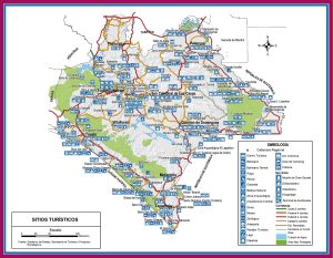 Mapa turístico de Chiapas