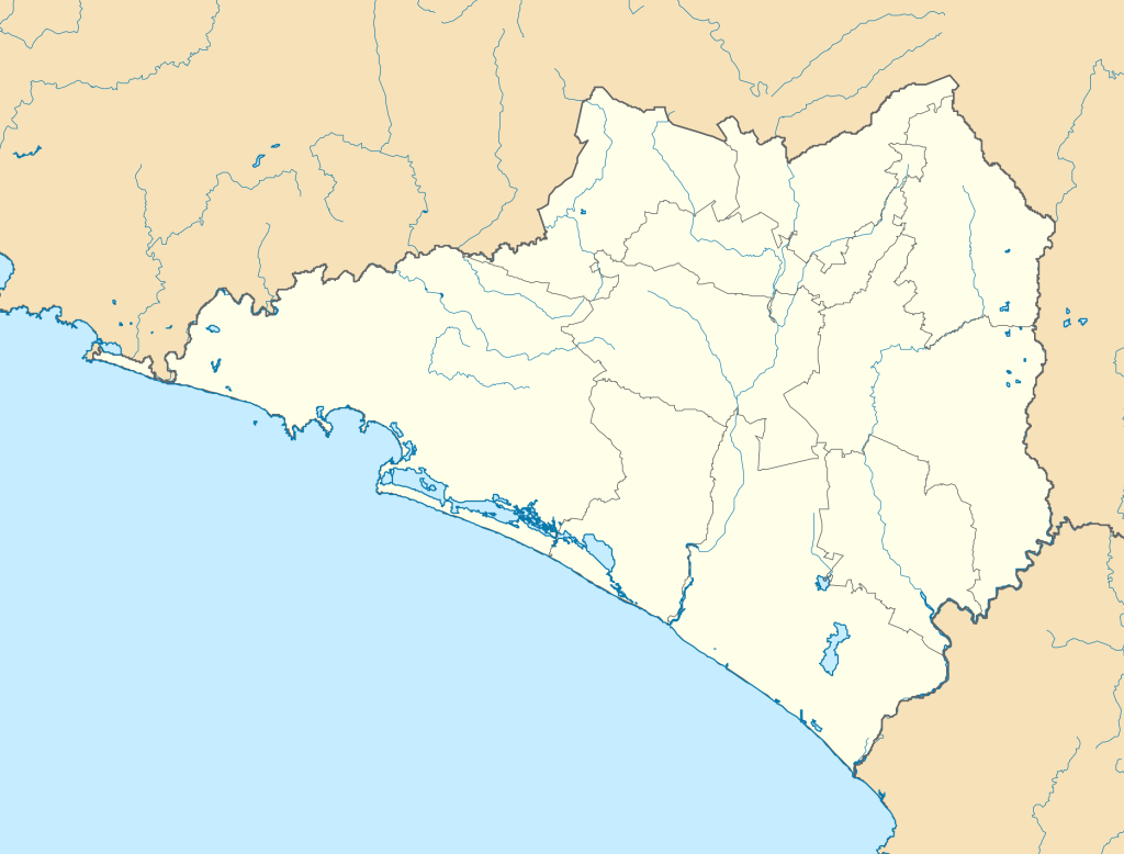 Mapa mudo del estado de Colima.
