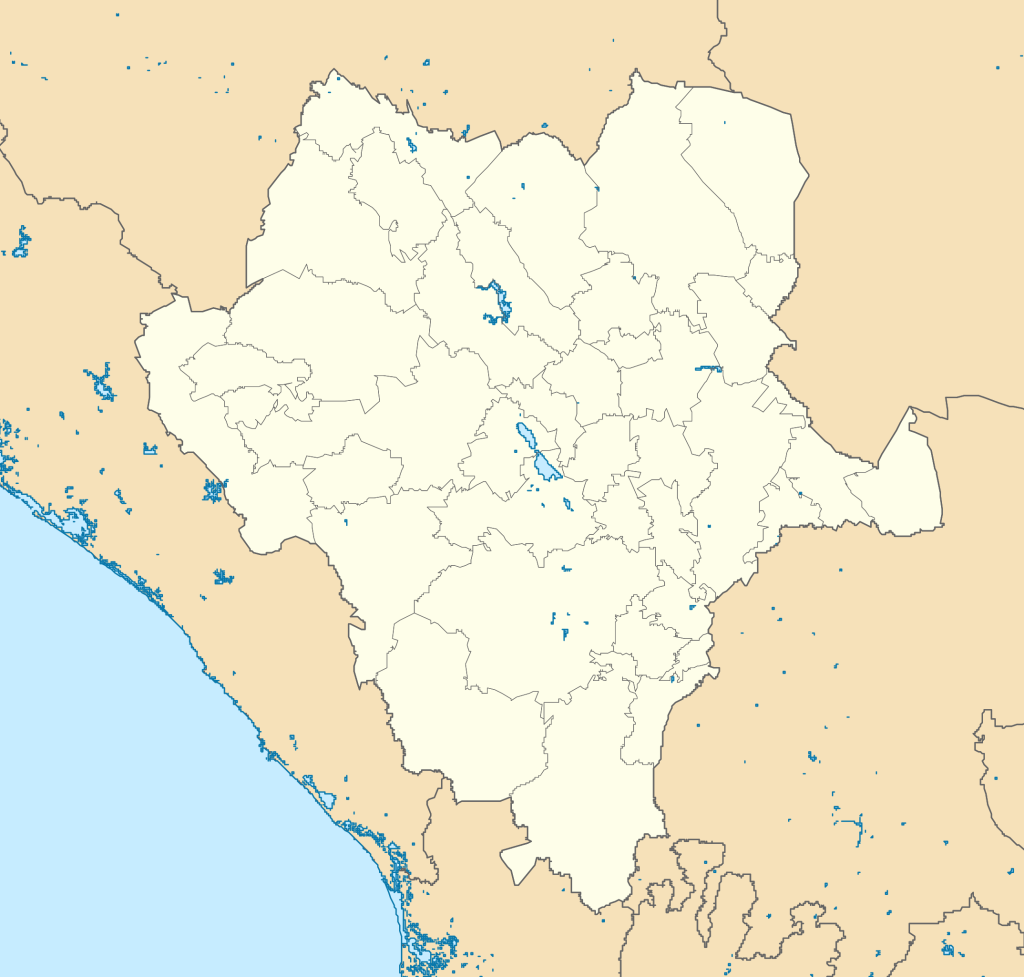 Mapa mudo del estado de Durango.