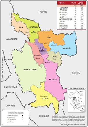 &iquest;Cu&aacute;les son las provincias del departamento de San Mart&iacute;n?