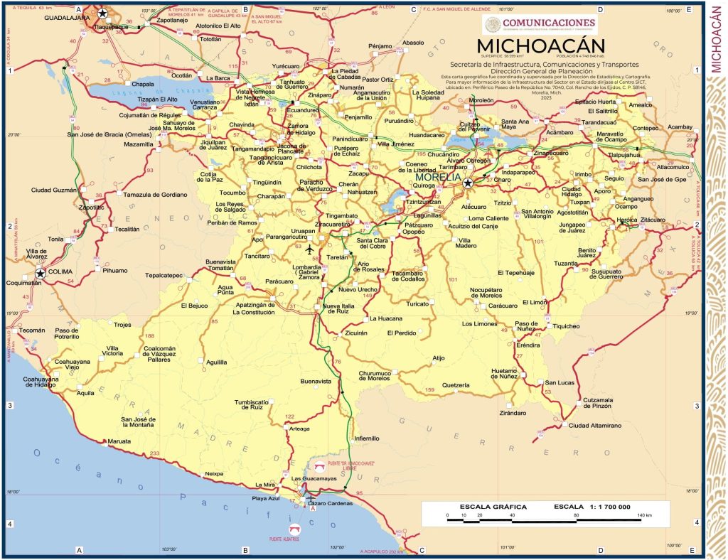 Mapa de Michoacán.