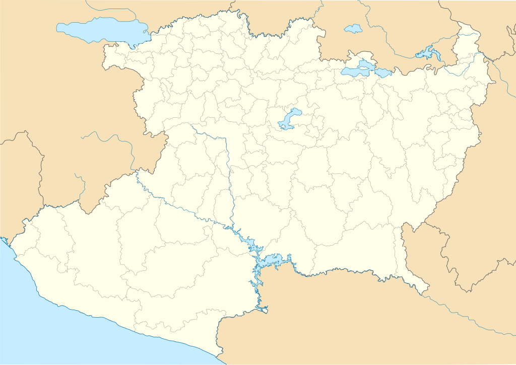 Mapa mudo de Michoacán.