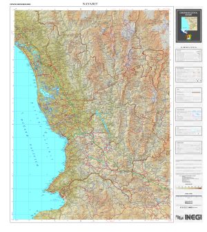 Mapa físico de Nayarit