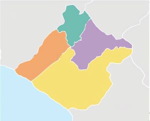 Mapa mudo coloreado del departamento de Tacna.