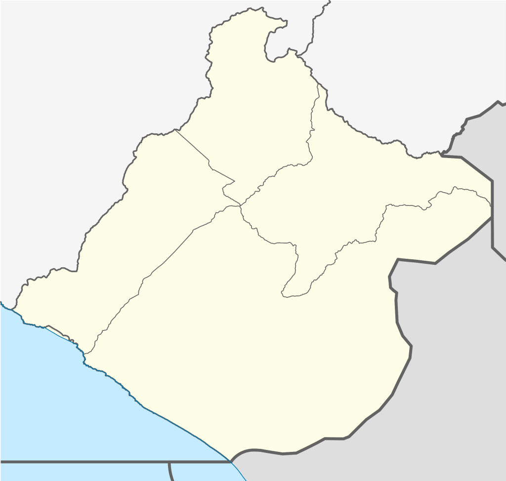 Mapa mudo del departamento de Tacna.