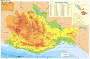 Mapa turístico del estado de Oaxaca