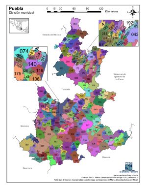 ¿Cuáles son los municipios del estado de Puebla?